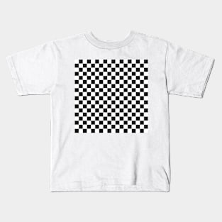 Black and white checkered pattern Kids T-Shirt